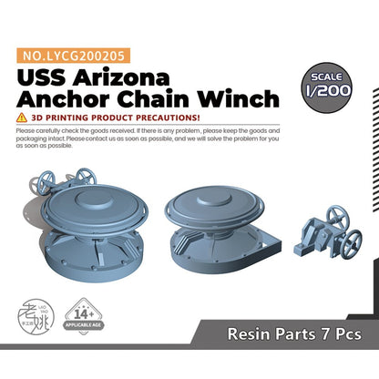 Yao's Studio LYCG200205 1/200 Model Upgrades USS Arizona Anchor Chain Winch 7pcs