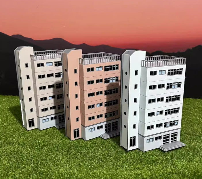 1/150 N Scale School Building Model Railroads Modern House Kits DIY Buildings B