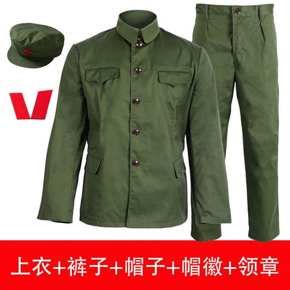 Vintage 65-Style Chinese Army Uniform Set, 3505 Authentic, with Hat & Insignia