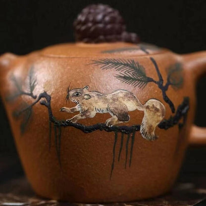 Handmade Tea Pot Marked Real Yixing Zisha Yellow Jiangpo Clay Master Pot 180ml