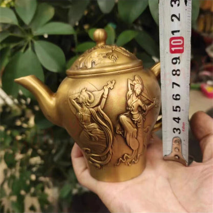 Brass Flying Fairy Tea Pot Wine Pot Exquisite Home Furnishings Decorations