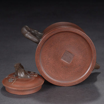 Chinese Yixing Purple Clay Teapot Zisha Ceramic Pine Bamboo Plum Blossom Teaware