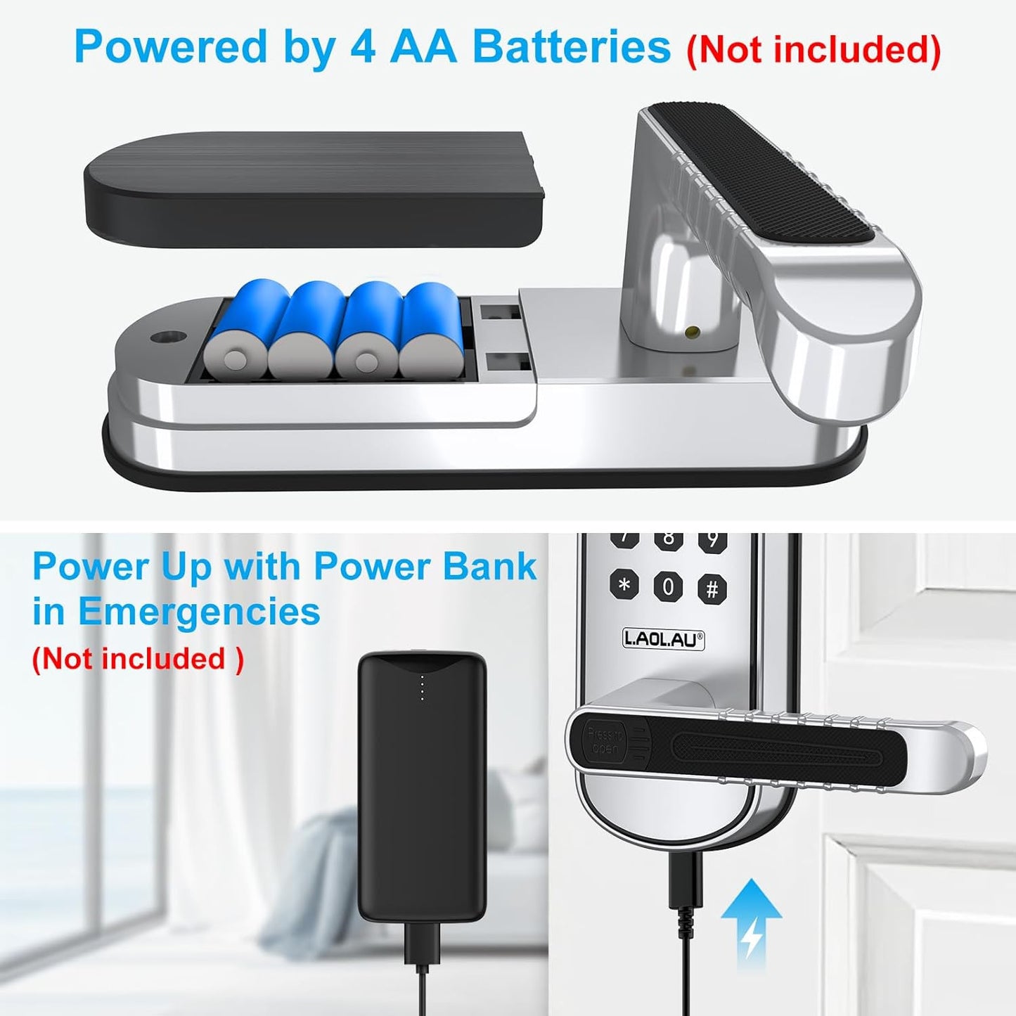B04 Fingerprint Electronic Door Lock with Keypad and Handle – Keyless Entry Smar