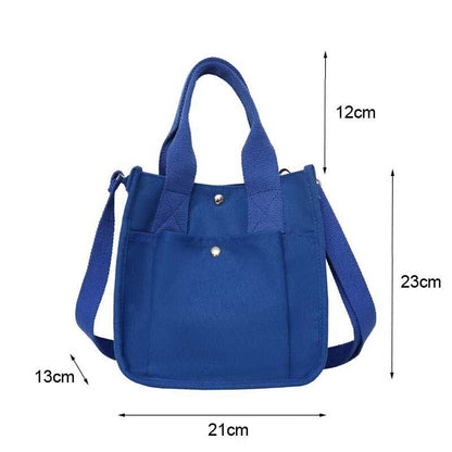 Fashion Handbag Canvas Tote Student Shoulder Bag Messenger Bags Magnetic Buckle