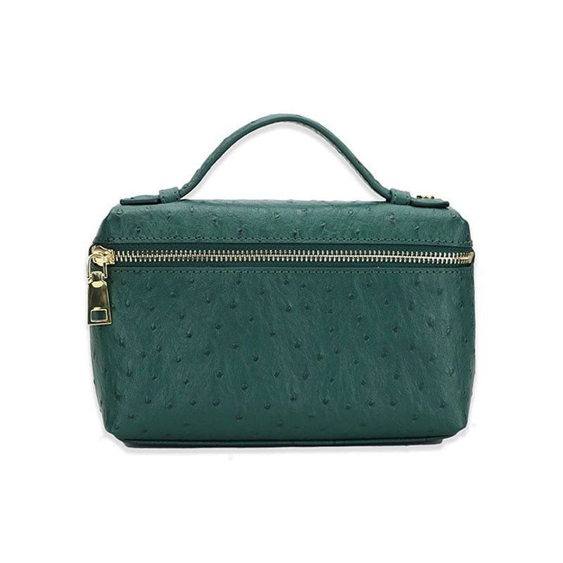 Handbag Ostrich Leather Portable Bag Small Square Clutch Bags Purse 19*12*6 CM