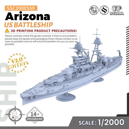 SSMODEL 1/2000 US Arizona Battleship Military Model Kit SSC2000559