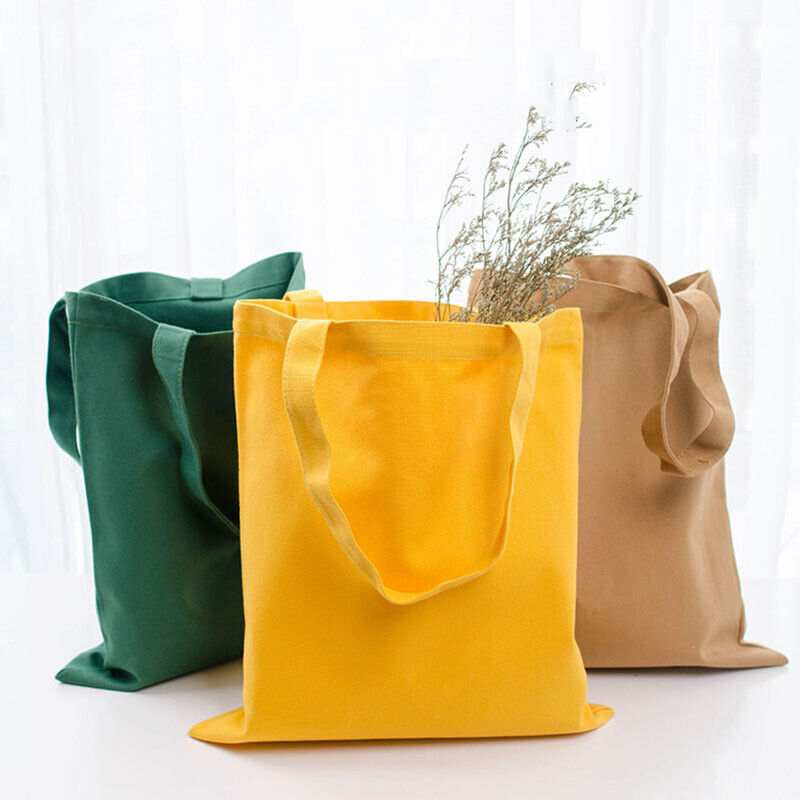 Solid Color Canvas Bags Shopping StorageBags Tote Bag Eco-friendly Shopping Bags