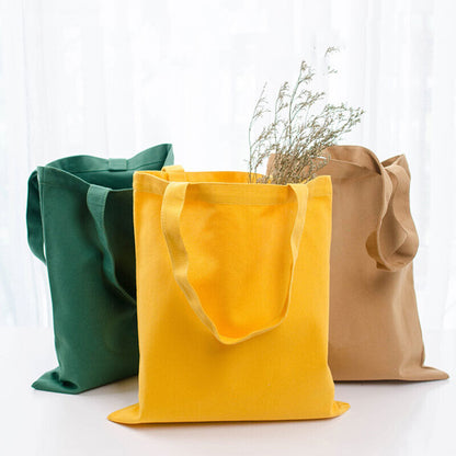 Solid Color Canvas Bags Shopping StorageBags Tote Bag Eco-friendly Shopping Bags