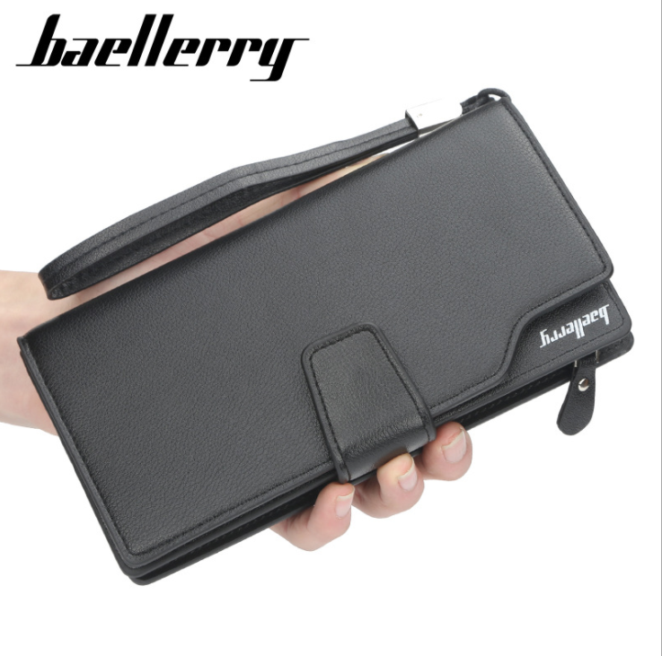 Men's Bifold Leather Wallet Long Zip Clutch Purse Credit ID Card Holder Handbag