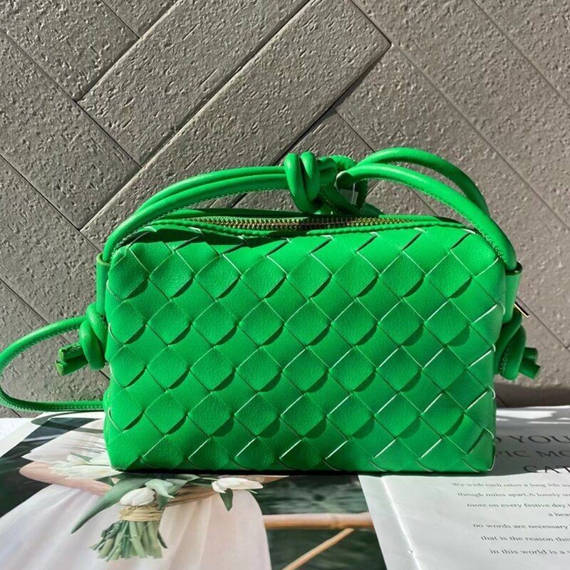 Small Handbag Phone Bag Mini Shoulder Straps Knotted Crossbody Bag Leather 1 PC