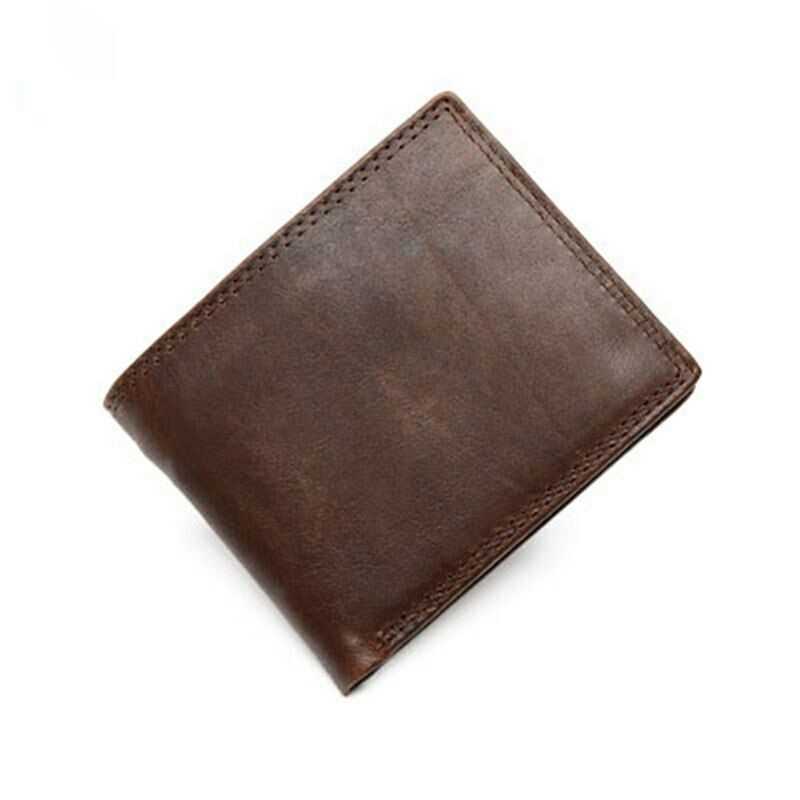 Men's Genuine Leather Wallet Multi-card Clamps Purse Cash Clip Card & ID Holders