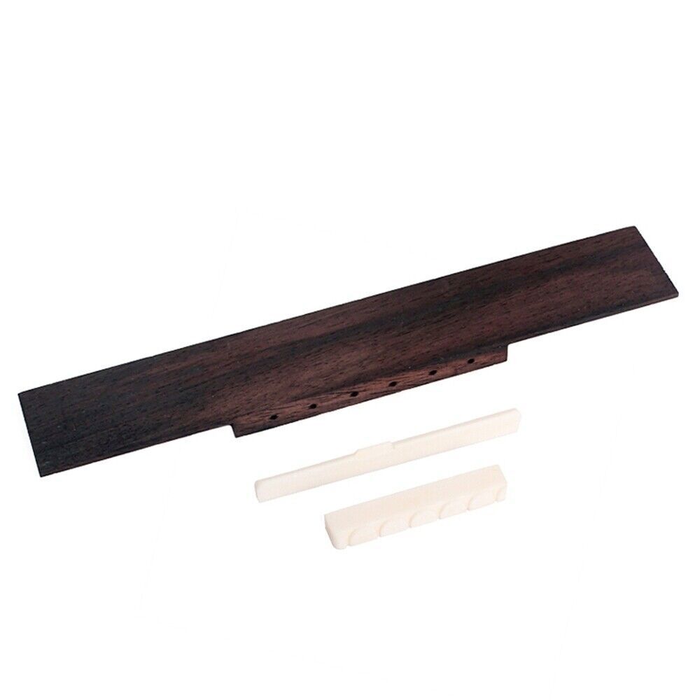1 Set Rosewood Guitar Bridge Bone Guitar Saddle Nut for Acoustic Classic Guitar