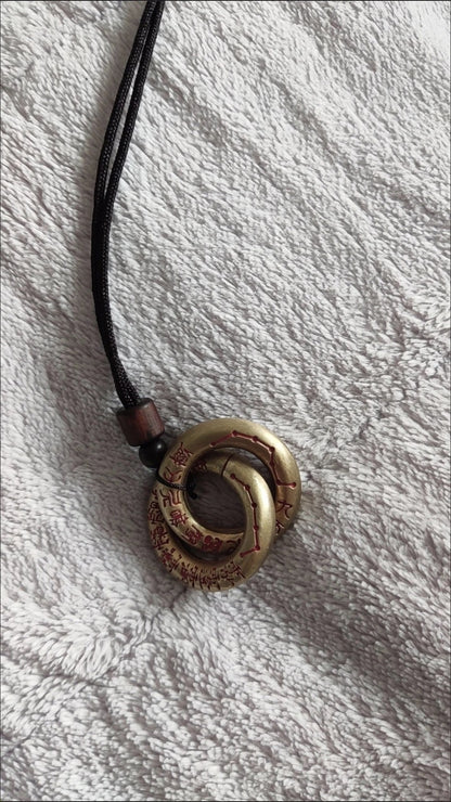 Brass Qiankun Circle Pendant Fengshui Handheld Ornament Taoist Amulet