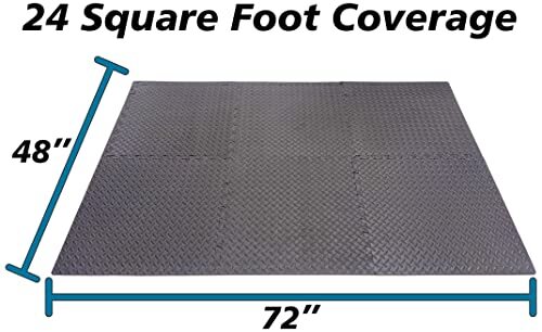 48 Sq Ft/12 Interlocking Foam Tiles ½" Thick Exercise Mat - Soft & Comfortable
