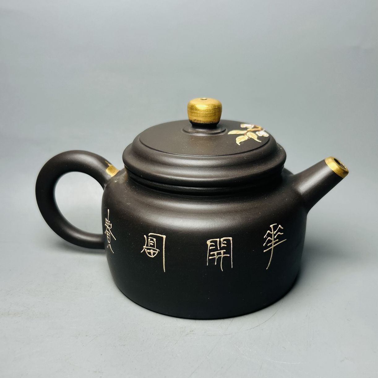 Vintage Chinese Yixing Purple Clay Teapot Zisha Ceremony Painted Nice Teaware