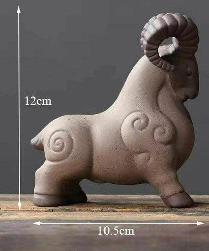 Purple Clay Goat Tea Pet Ornaments Ceramic Animal Figurine Tea Tray Accessories