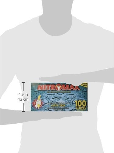 100 Count SIZE MEDIUM Powder-Free Nitrile Gloves, 5 Mil, Food Grade, Disposable