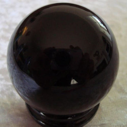50-100MM Natural Black Obsidian Sphere Large Crystal Ball Healing Stone STAND