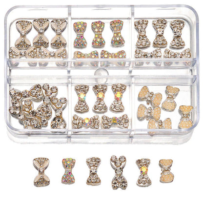 Nail Charms 30Pcs Boxed Luxury Shiny Planet Alloy 3D Art Rhinestones Bling Decor