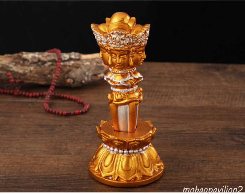 7.4" Buddhist Pestle Resin Handicraft Tibetan Buddha Statue Decorative
