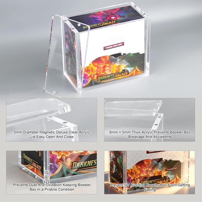 PKMN Booster Box Case Protector, 8Mm + 5Mm Ultra Thick Acrylic Booster Box Case