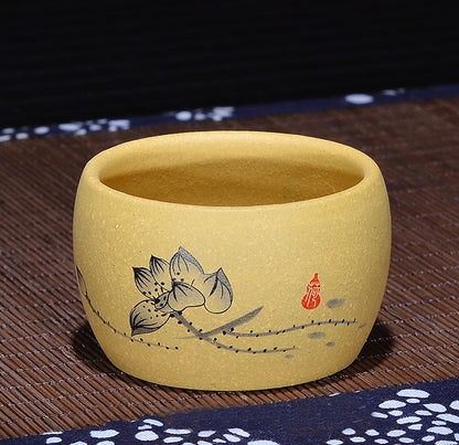 1pair 80ml Chinese Yixing Purple Clay Handmade Lotus Gongfu Tea Cup Tea Set