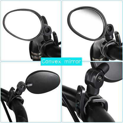 2Pcs Bike Mirror Rotaty Round MTB Road Handlebar Bicycle Rear View Glass Cycling