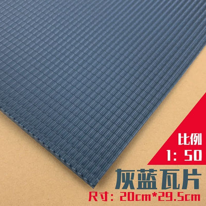 Model Building Material 2Pcs Simulation PVC Roof Tile Wall DIY Scene Diorama Kit