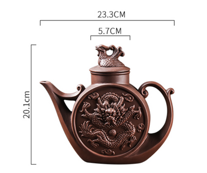 China Yixing purple clay pot, Zhuni large capacity dragon and Phoenix pot 850ml