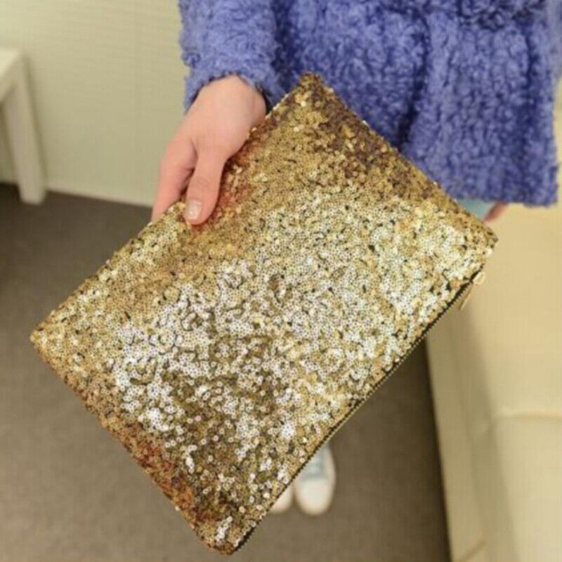 Evening Clutch Bag Glitter Sequin Handbag Sparkling Wallet Ladies Shoulder Bag