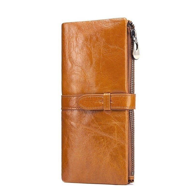 Genuine Leather Long Wallet Money Bags Portable Wallets Purse 18*9.5*1.5 CM 1 PC