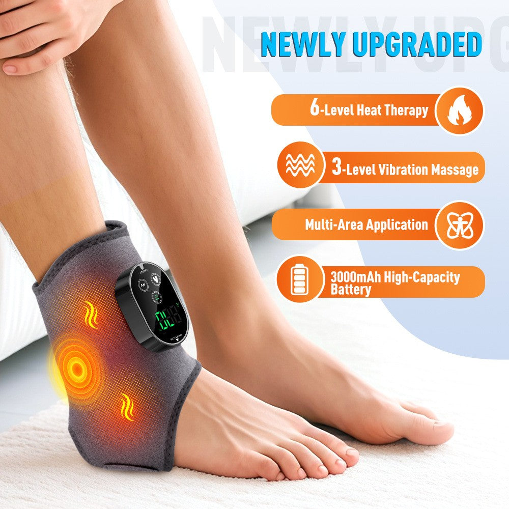 Cordless Foot Ankle Massager Pain Relief with 6 Heat Levels&3 Vibration Modes