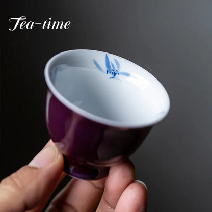 1 PC 50ML Creativity Hand Painted Butterfly Orchid Tea Cup Household Teaset