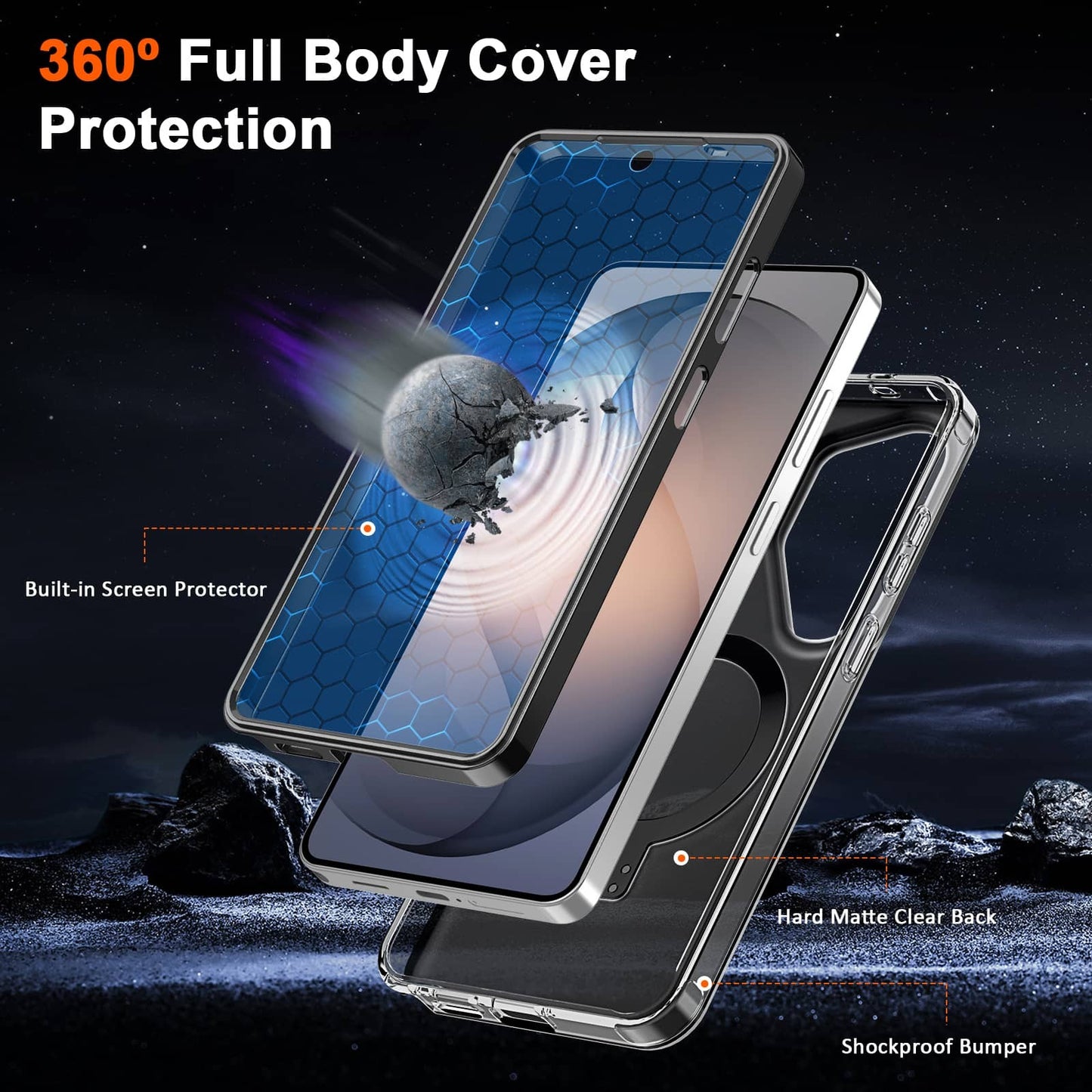 For Samsung Galaxy S26/S26 Ultra/S26 Plus Full Body Case with Magnetic Stand