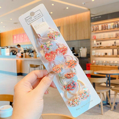 Hair Bands 10/20 Pcs/Bag Shiny Flowers Baby Scrunchies Rubber Kids Accessories
