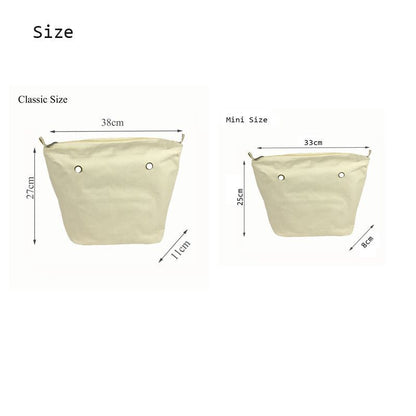 Waterproof Handbag Inner Lining Zipper Pocket Silicone Purse Canvas Accessories