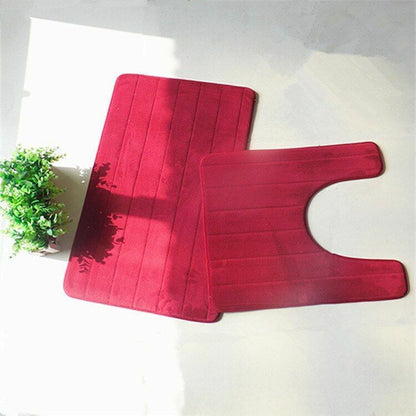 3Pcs/Set Memory Foam Bath Mat Modern Floor Anti-Slip Bathroom Rug Kitchen Carpet