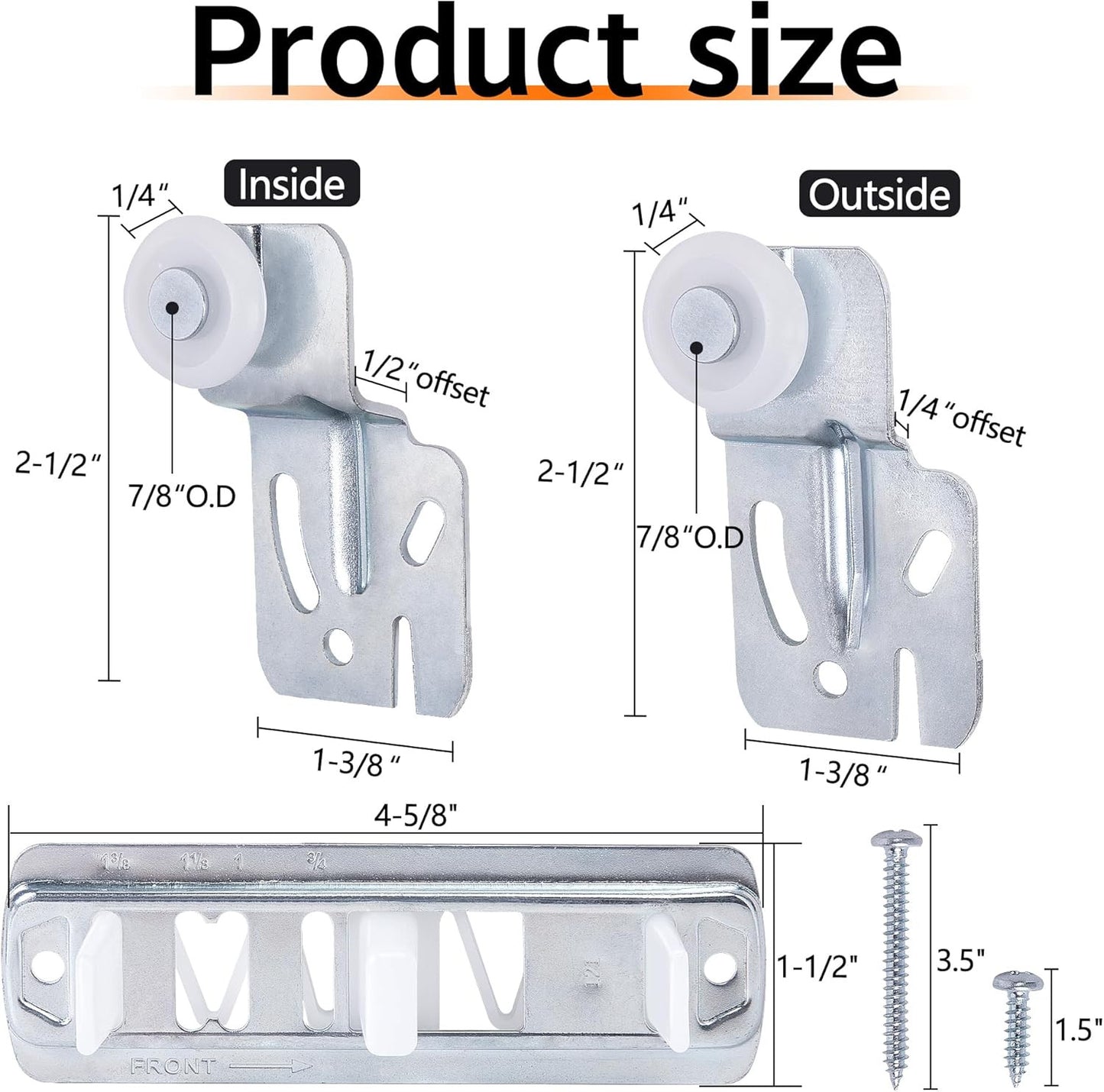 10 Pcs Sliding Closet Door Roller Kit,Wardrobe Door Roller with Slide Track,Clos
