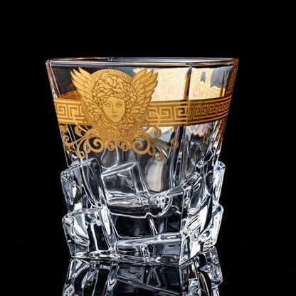Creative Crystal Whisky Glass – Tracing Gold Head Cup