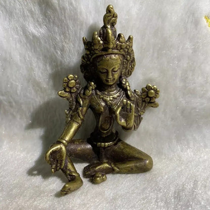 Antique White Tara Buddha Bodhisattva Buddha Statue Home Decoration