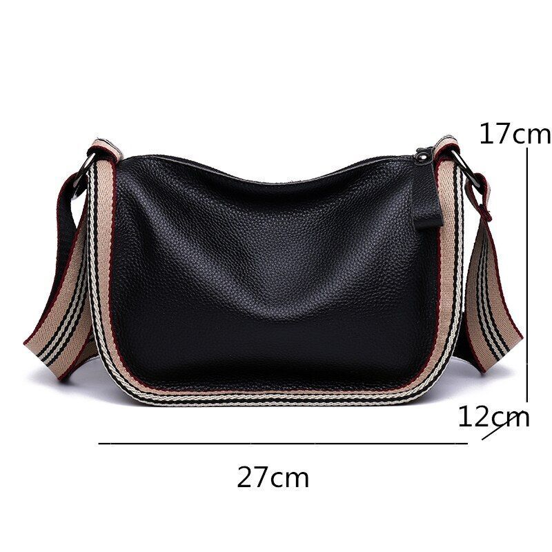 Genuine Leather Handbags Cowhide Shoulder Bags Fashion Crossbody Purse Polyester
