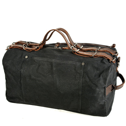 Vintage Water Resistant Wax Canvas Duffel Travel Overnight Weekend Gym Carry Bag