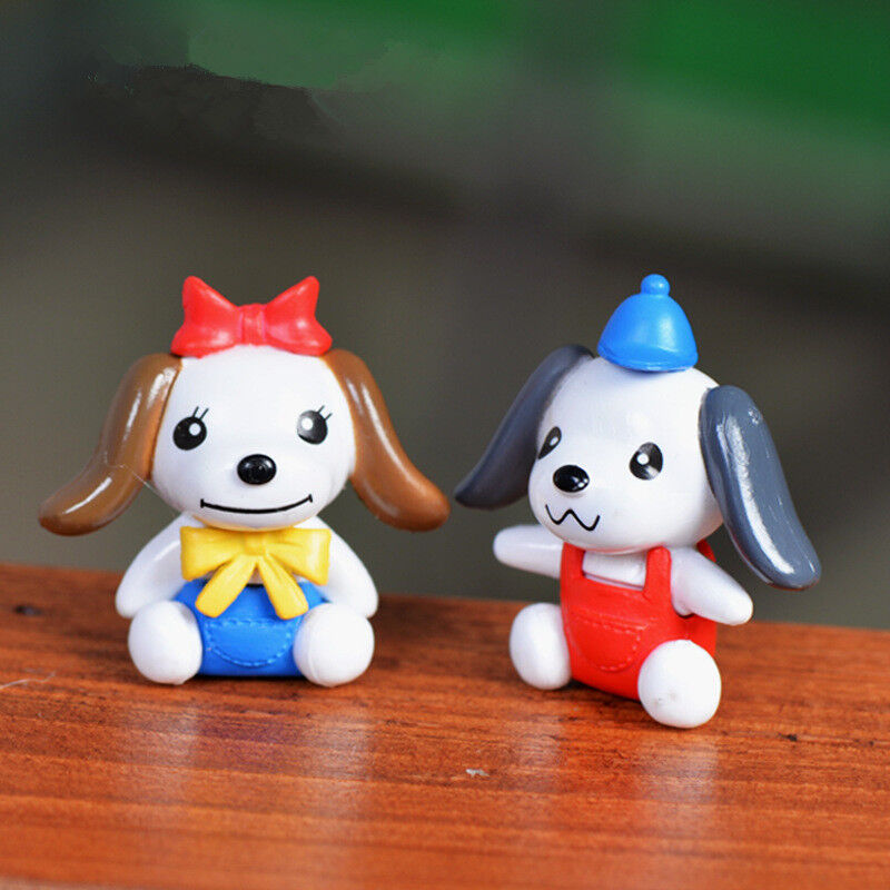 Mini 2 Pcs Miniature Dogs or Rabbits Dollhouse Decor Supplies Furniture Handmade