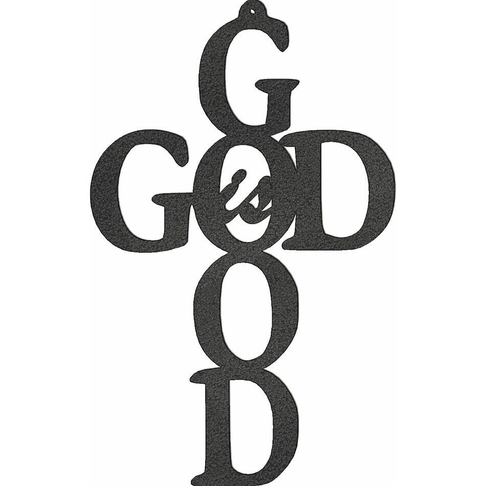 Metal Wall Art - God Is Good Cross Metal Ornaments Pretty Artwork Wall Stickers