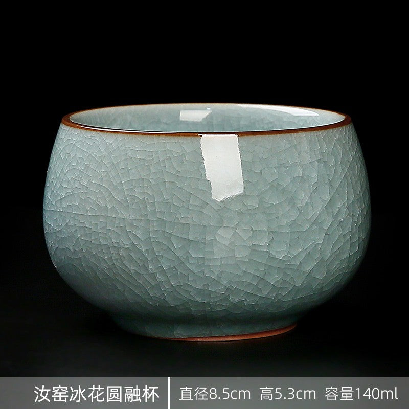 140ML Exquisite Ceramic Ice Flower Master Cup Tea Cup Decoration Ornament