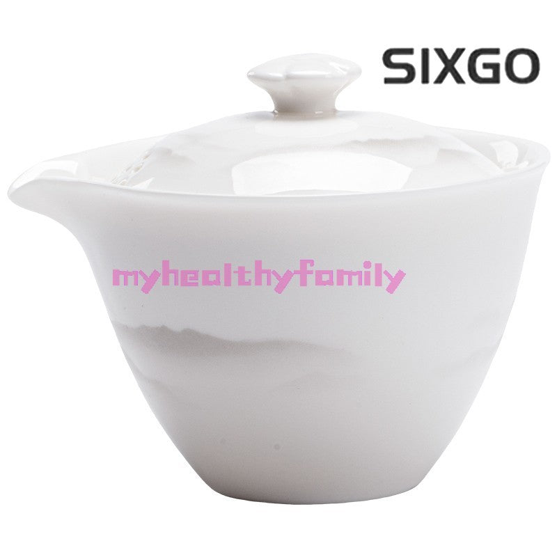 1PC Dehua White Porcelain Handheld Pot Single Pot Ceramic Household Tea Set