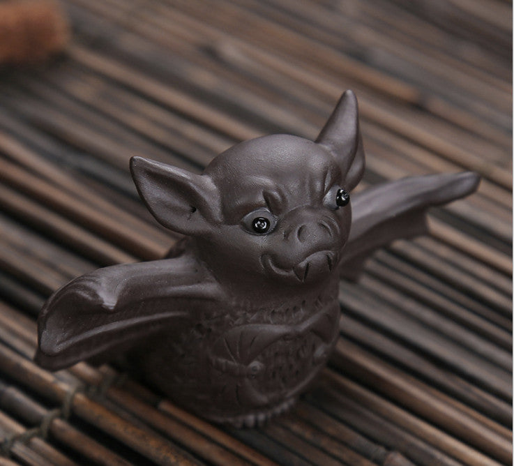 Chinese Yixing Zisha Pottery Tea Pet :bat Desktop Decorations Tea Tray Pets Gift