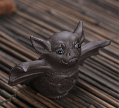 Chinese Yixing Zisha Pottery Tea Pet :bat Desktop Decorations Tea Tray Pets Gift