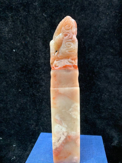 Chinese Natural Shoushan Stone Hand-carved Exquisite Dragon Seal 31112