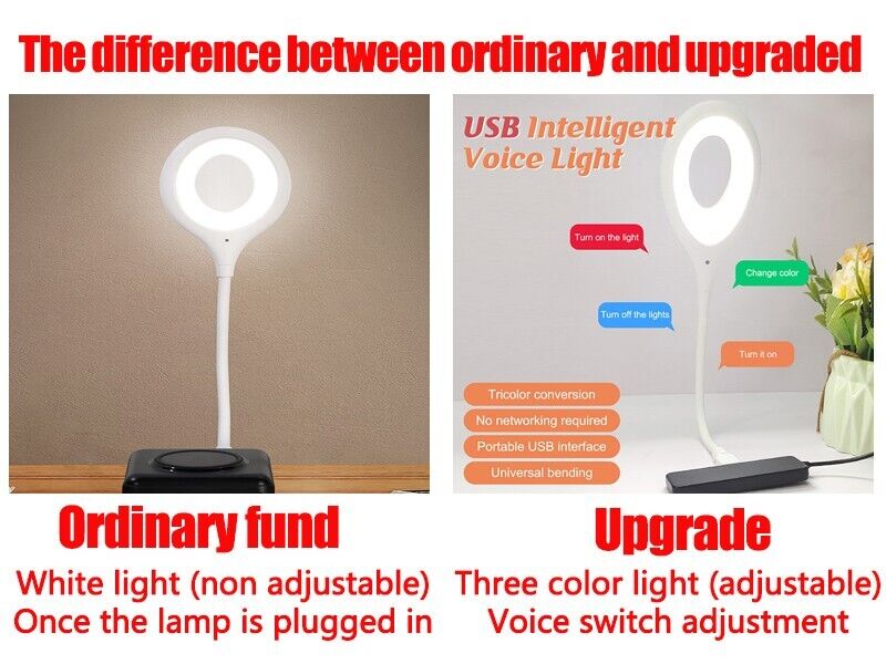 Voice Control Flexible Night Lamp USB Smart Activated LED Light Multiuse House
